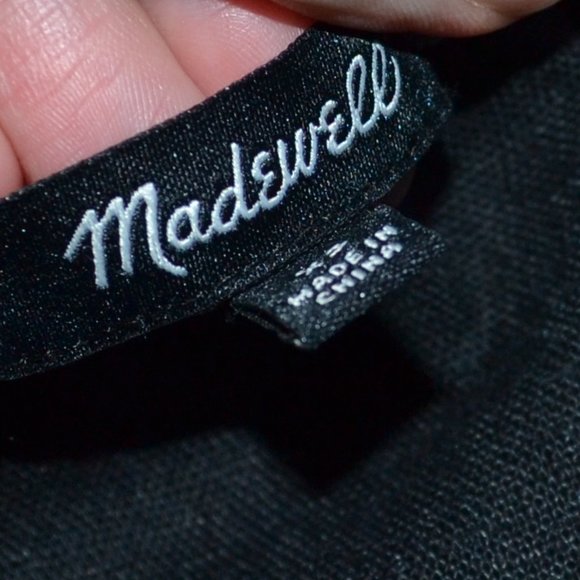 Madewell Black Embroidered Linen Tier Dress Size Extra Small - Picture 9 of 10